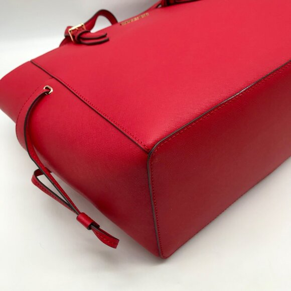 Michael Kors Red Saffiano Leather Large Gilly Tote And Wallet - Picture 9 of 10